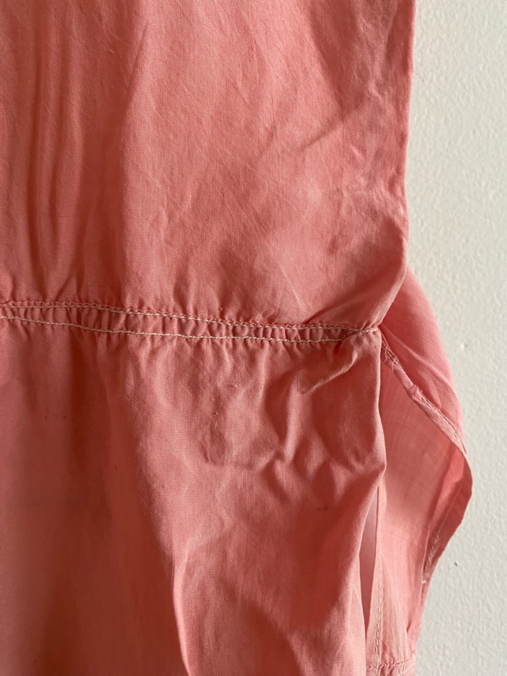Vintage 1920s Child’s Dress Pink Silk Embroidered Rosette Trim Antique AS IS - Picture 7 of 10